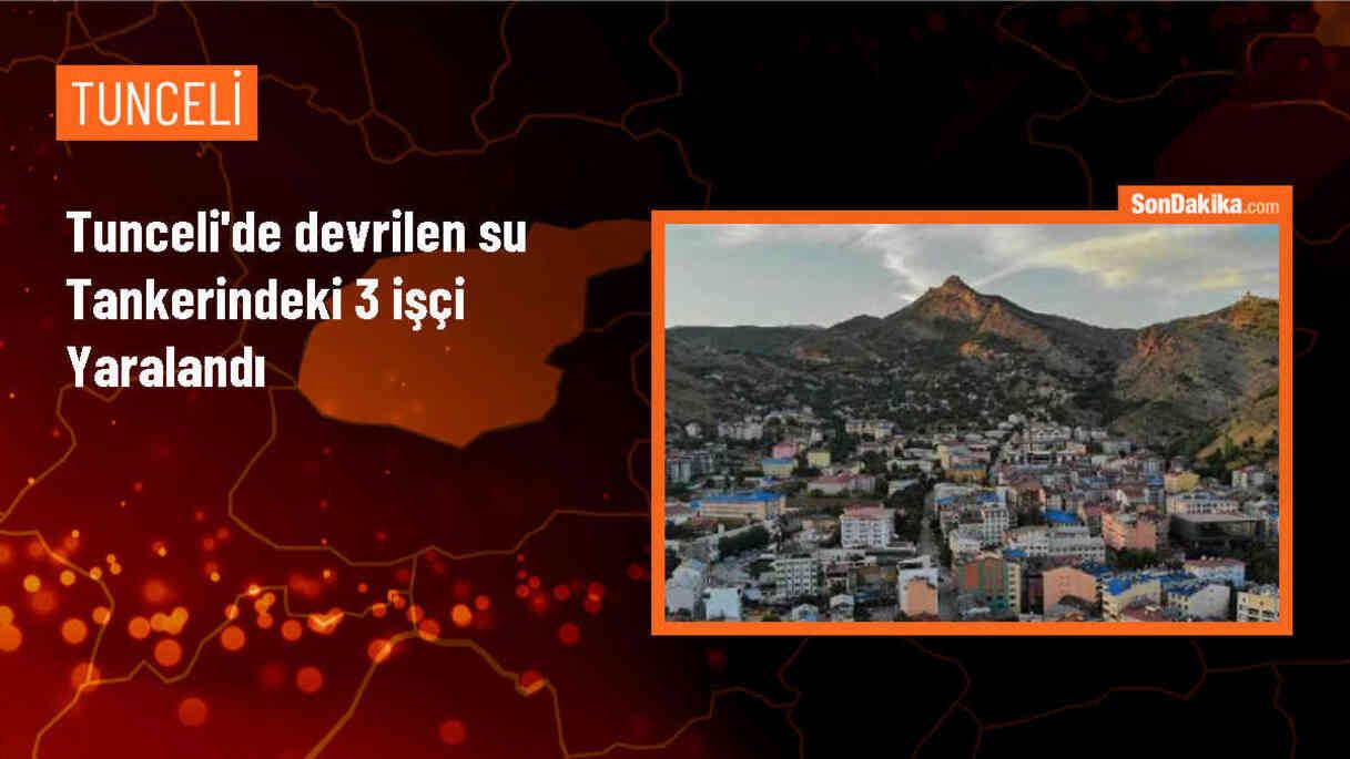 Tunceli\'de Belediye Su Tankeri Devrildi, 3 İşçi Yaralandı