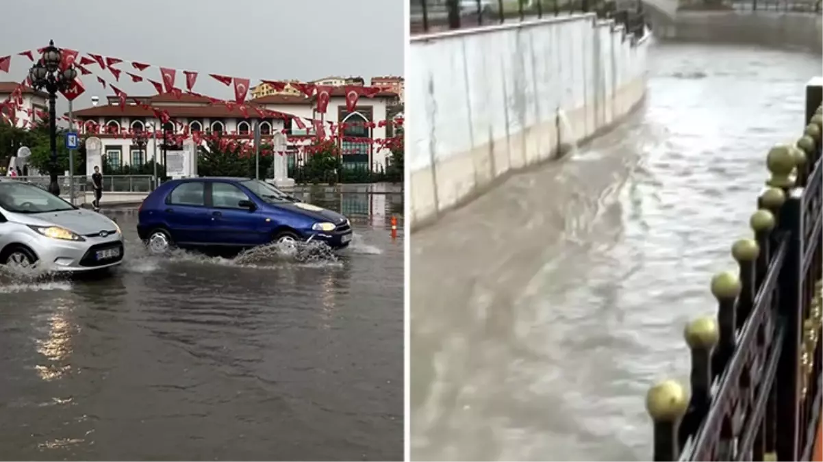 Ankara\'yı sağanak yağış esir aldı! Yollar göle döndü, iş yerlerini su bastı