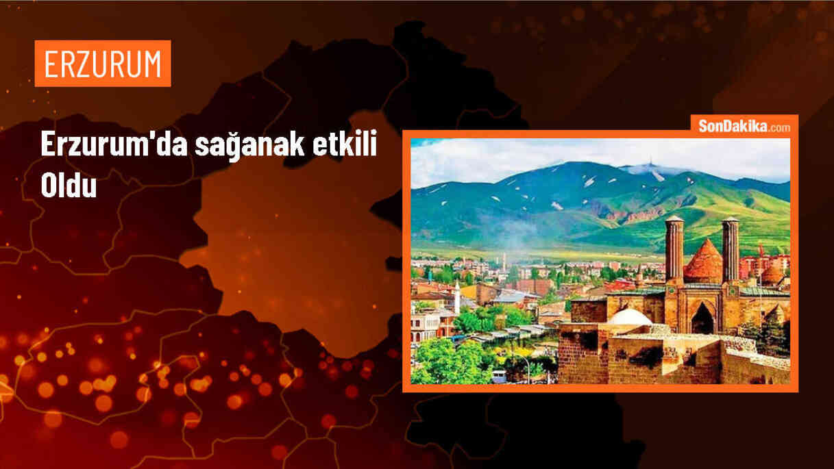 Erzurum\'da Sağanak Yağış Sonucu Su Birikintileri Oluştu