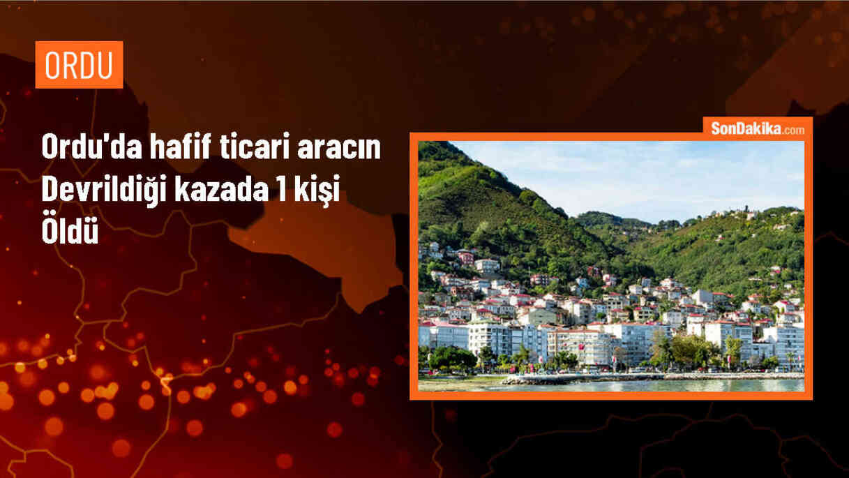 Ordu\'da hafif ticari araç şarampole devrildi, 1 kişi hayatını kaybetti