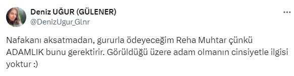 Reha Muhtar'a nafaka ödemesine karar verilen Deniz Uğur: Aksatmadan öderim, adamlık bunu gerektirir