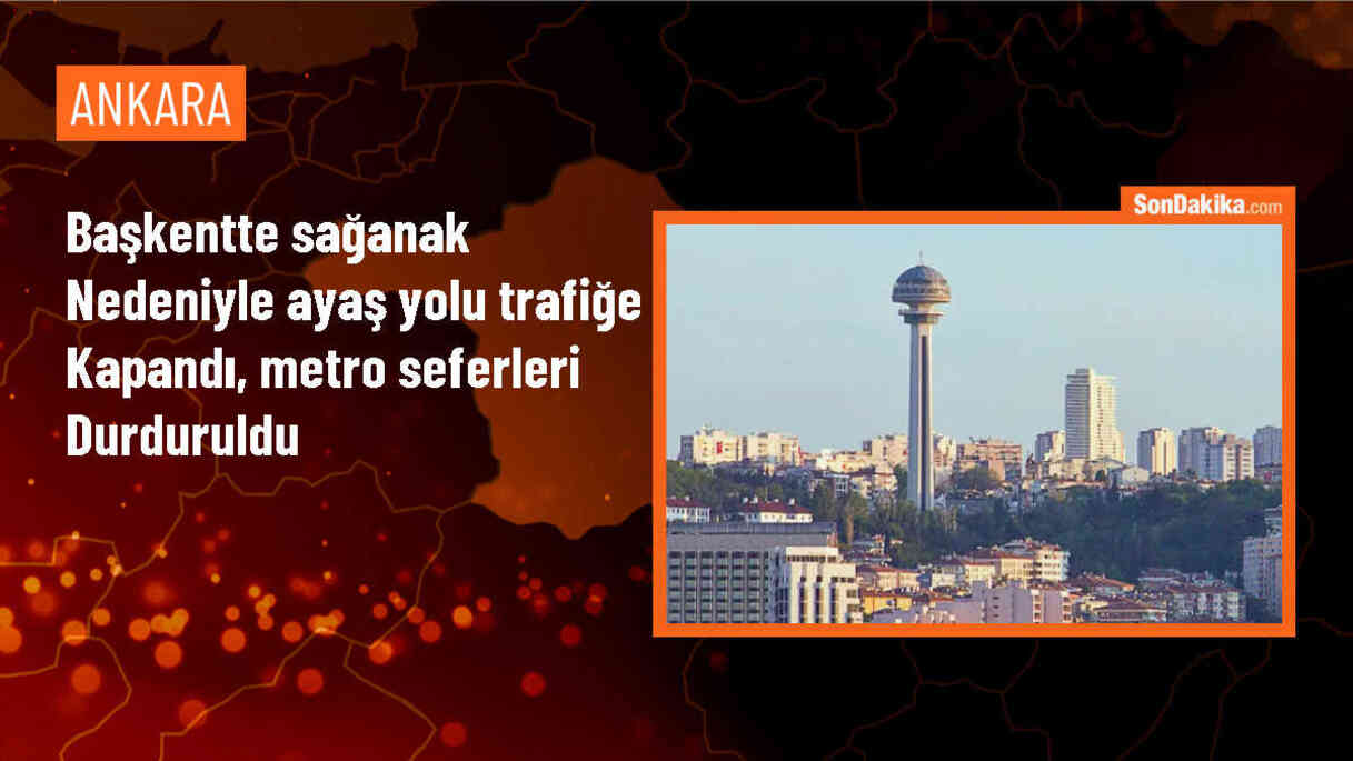 Ankara\'da Şiddetli Yağış Nedeniyle Ayaş Yolu Trafiğe Kapatıldı