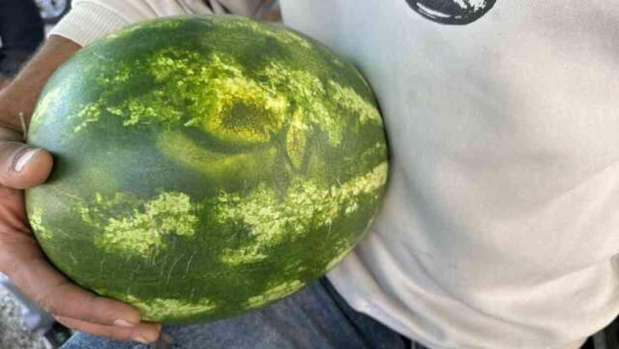 Hakkari'de bir manav üzerinde 'Allah' yazan karpuz buldu