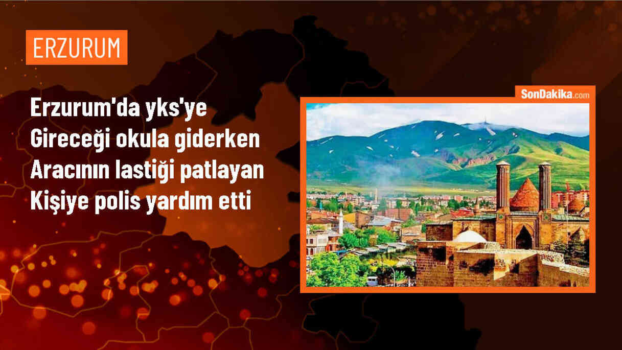Erzurum\'da YKS Sınavına Yetişememe Riski Bulunan Adaylara Polis Ekipleri Yardımcı Oldu