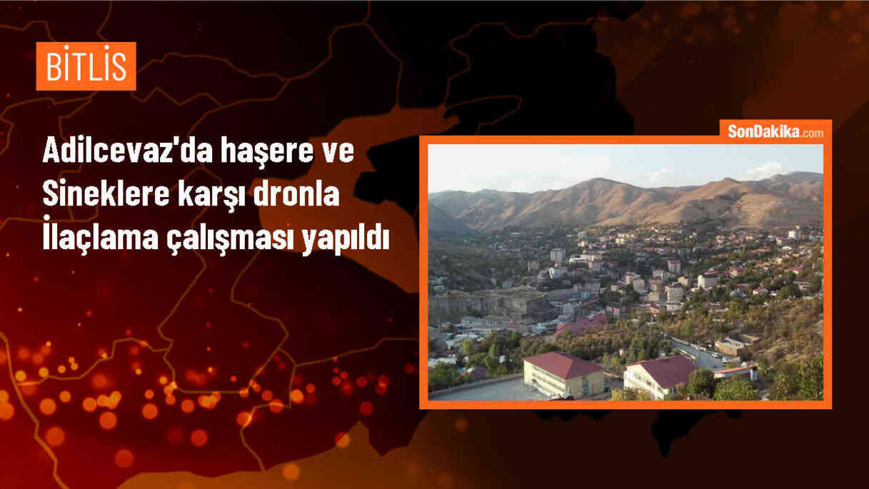 Adilcevaz Belediyesi, su birikintileri ve sazlık alanlarda dronla ilaçlama yapıyor