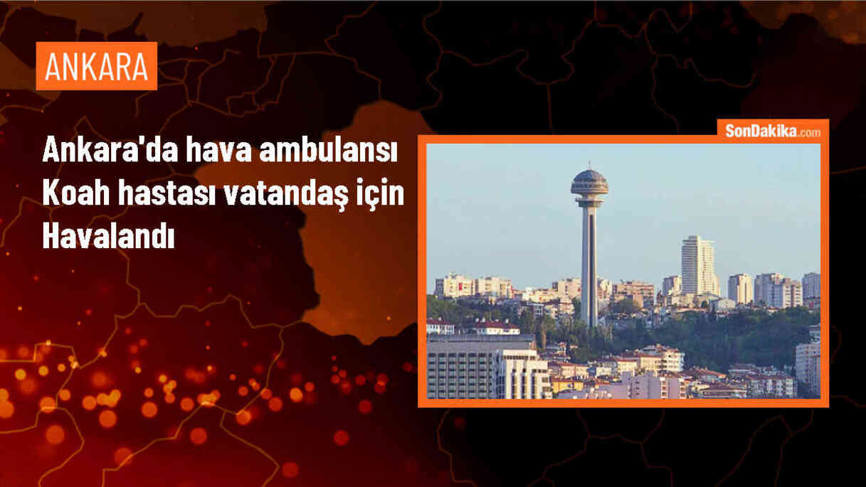 Beypazarı ilçesinde hava ambulansı koah hastası için havalandı