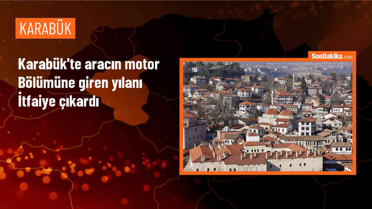 Safranbolu\'da otomobilin motor kısmına giren yılan itfaiye tarafından çıkarıldı