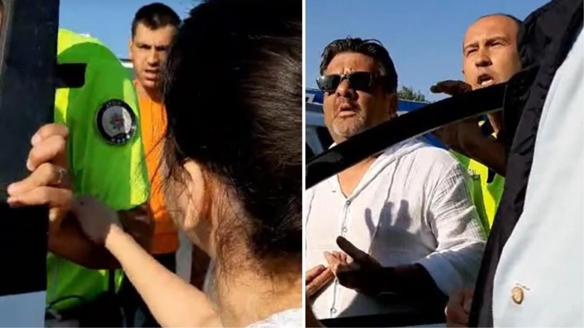 Aydın\'da kızını sınava yetiştirmeye çalışan sürücü, trafik polisleriyle tartıştı! Valilik harekete geçti