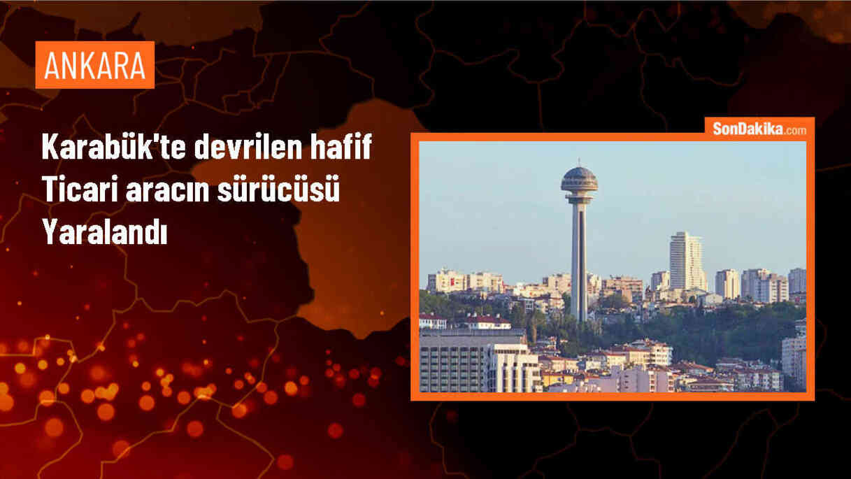 Karabük\'te devrilen hafif ticari aracın sürücüsü yaralandı