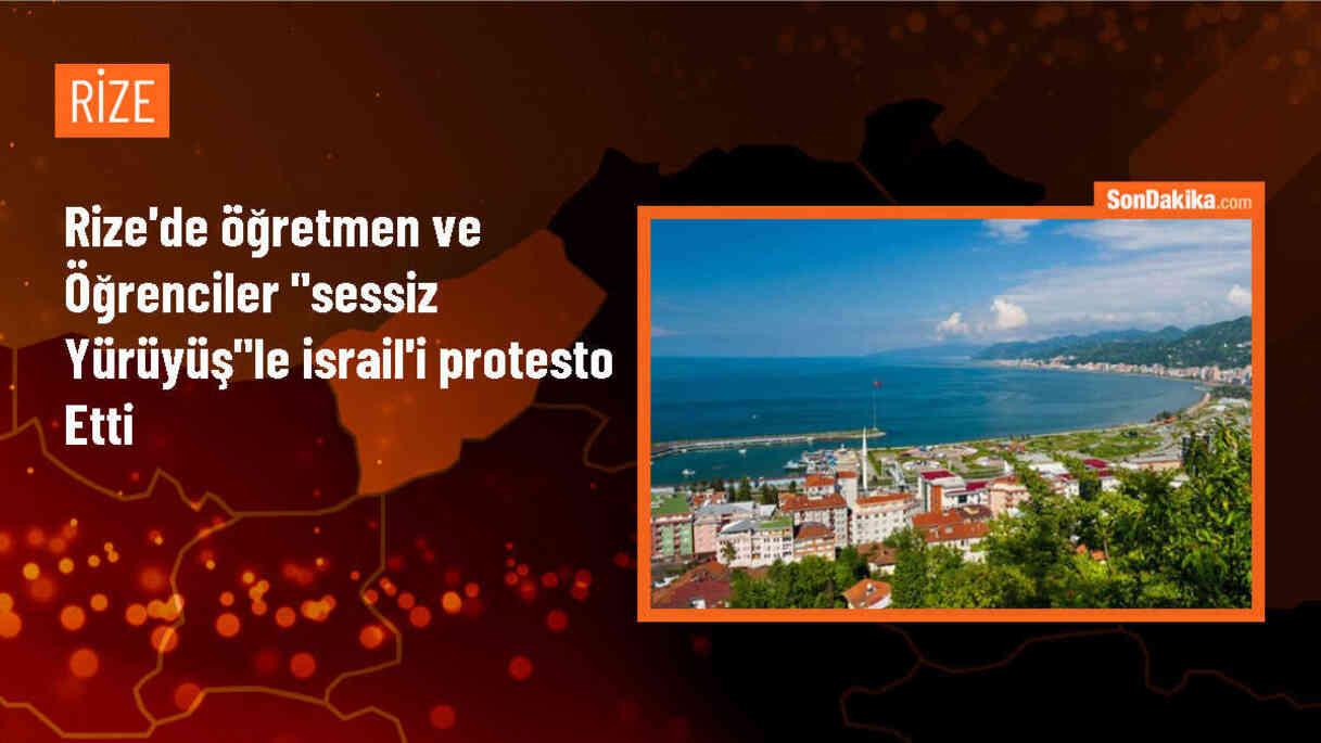 Rize\'de Lise Öğrencileri ve Öğretmenleri İsrail\'in Gazze\'ye Yönelik Saldırılarını Protesto Etti