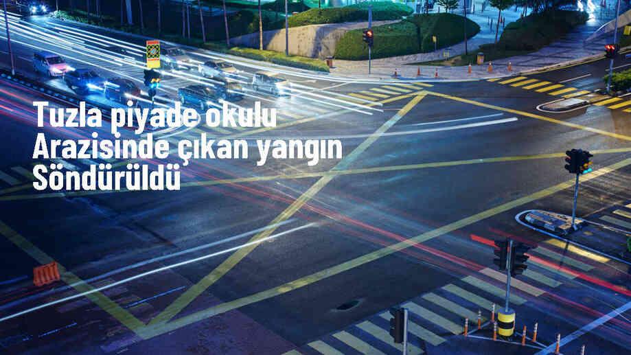 Tuzla Piyade Okulu arazisinde çıkan yangın söndürüldü