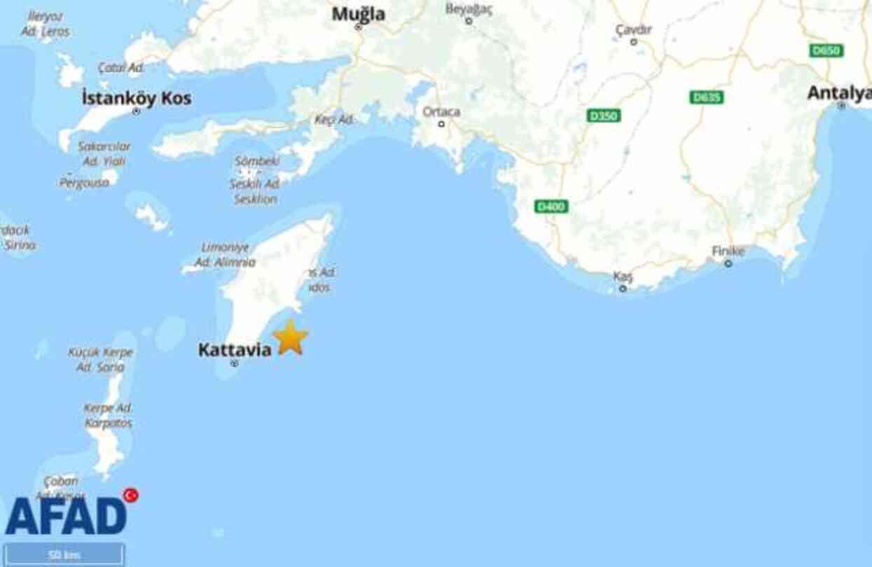 Muğla'nın Marmaris ilçesi açıklarında 4,7 büyüklüğünde deprem