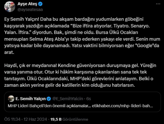 Sinan Ateş'in ablası takip edildiği gerekçesiyle şikayetçi oldu