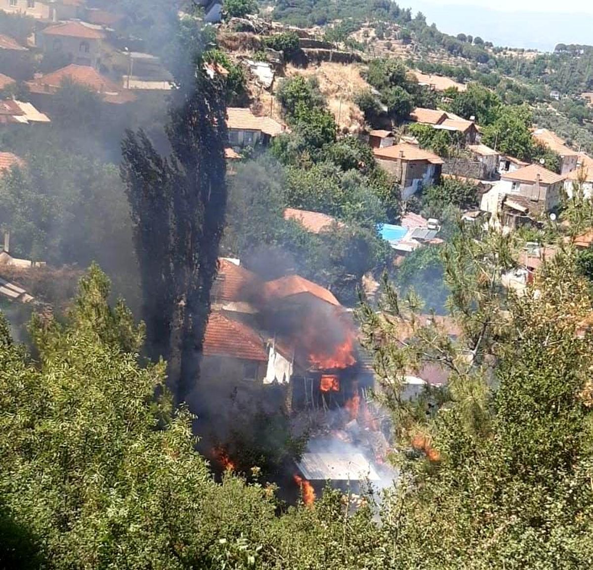 Aydın Bozdoğan ve Koçarlı ilçelerinde çıkan yangınlar evlere zarar verdi
