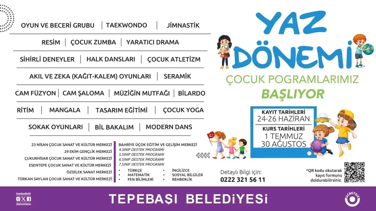 Tepebaşı Belediyesi Yaz Dönemi Çocuk Programları Başlıyor