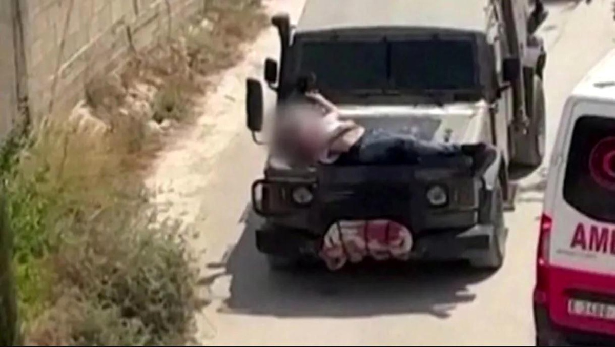 İsrail Ordusu, Yaralı Filistinliyi Askeri Aracın Önüne Bağladı
