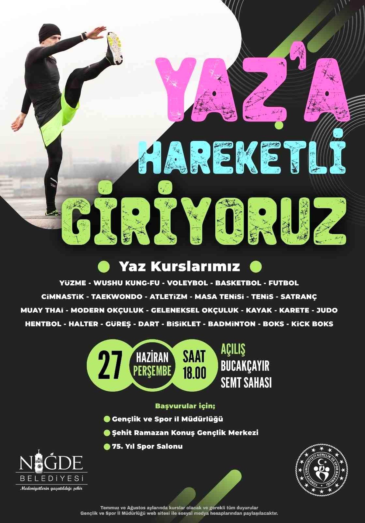 Niğde\'de Yaz Spor Okulları gençlere kapılarını açıyor