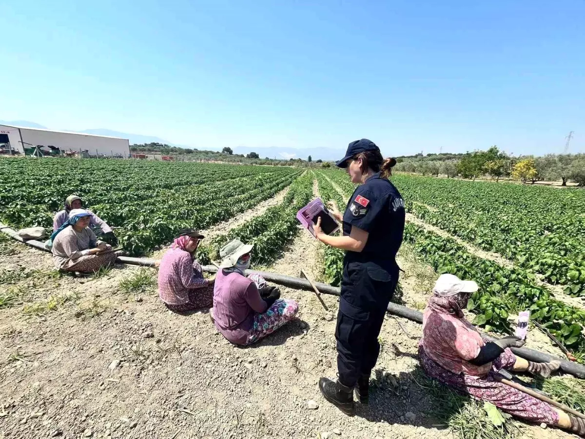 Manisa İl Jandarma Komutanlığı Tarım İşçisi Kadınlara KADES Uygulaması Yükletti