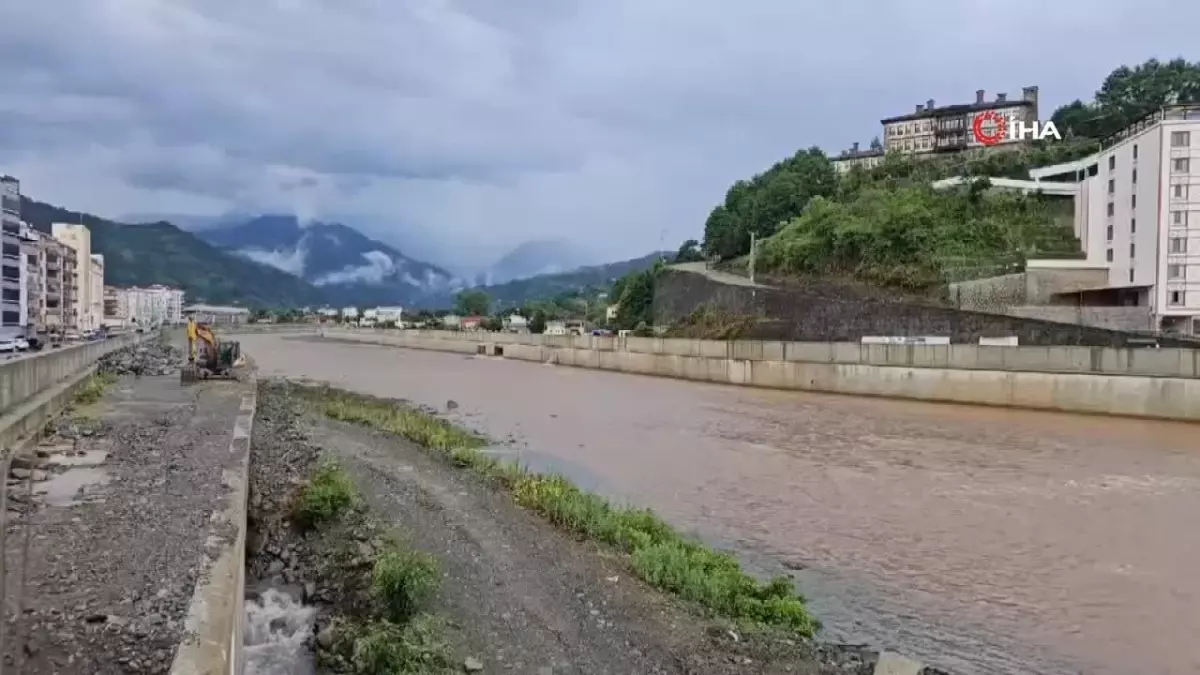 Arhavi\'de yoğun yağış sele neden oldu