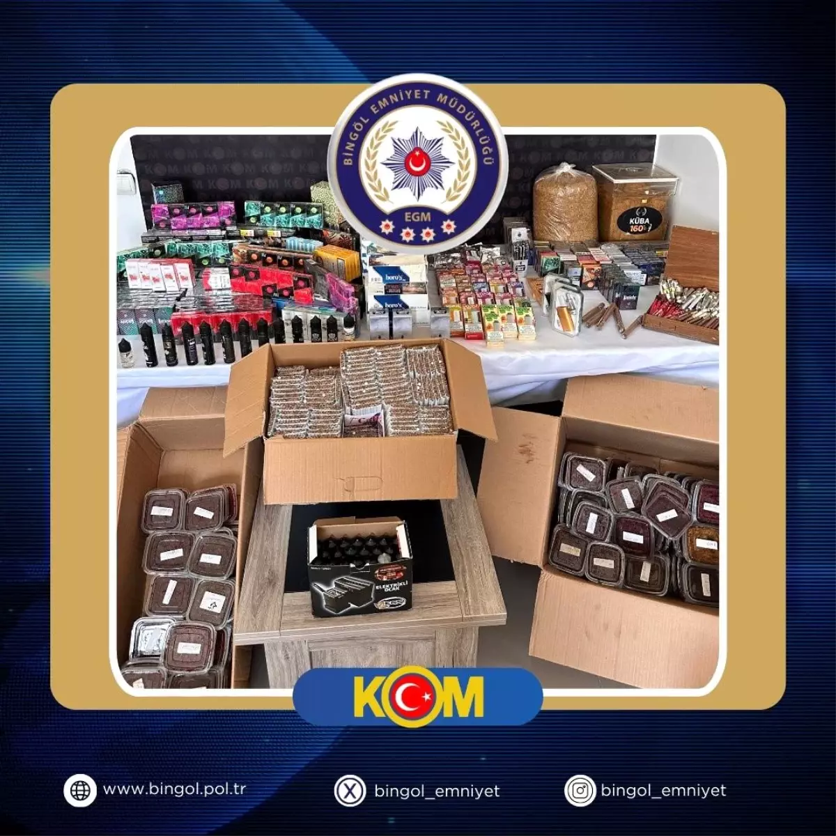 Bingöl\'de Kaçak Sigara ve Malzemeler Ele Geçirildi