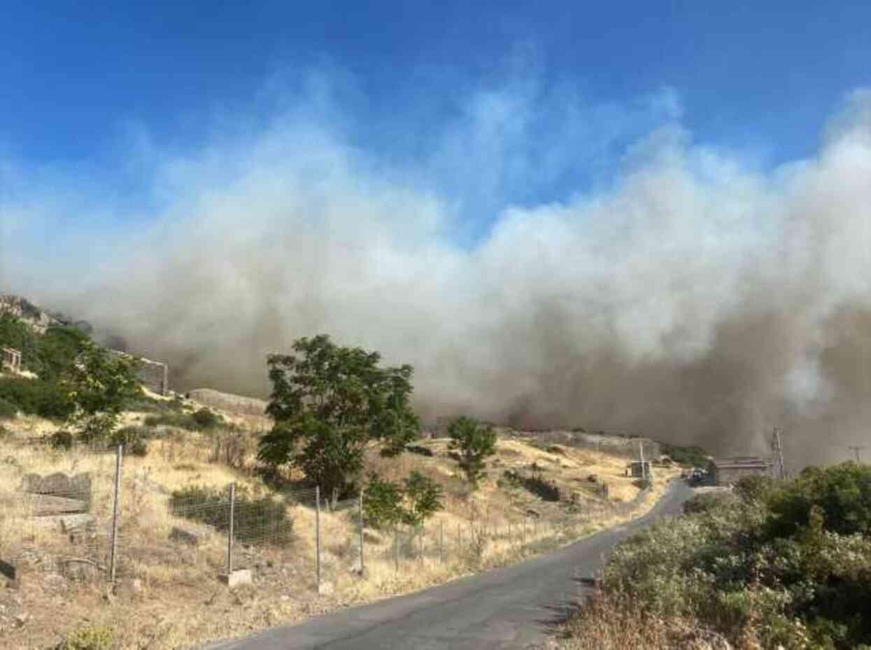 Çanakkale'de orman yangını! Alevler antik kente kadar ulaştı