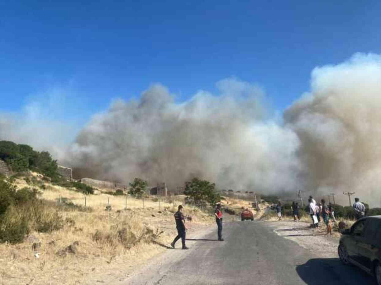 Çanakkale'de orman yangını! Alevler antik kente kadar ulaştı