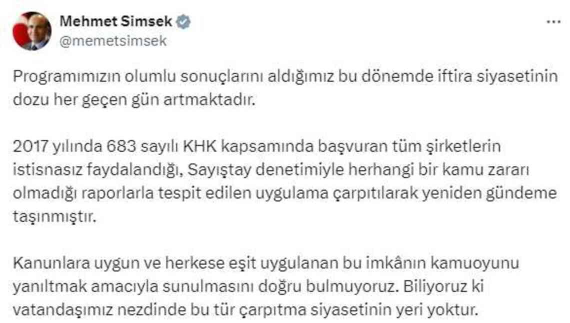 CHP'li vekilin 18 milyar TL'lik zarar iddiası Şimşek'i kızdırdı: İftira siyasetinin dozu her geçen gün artıyor