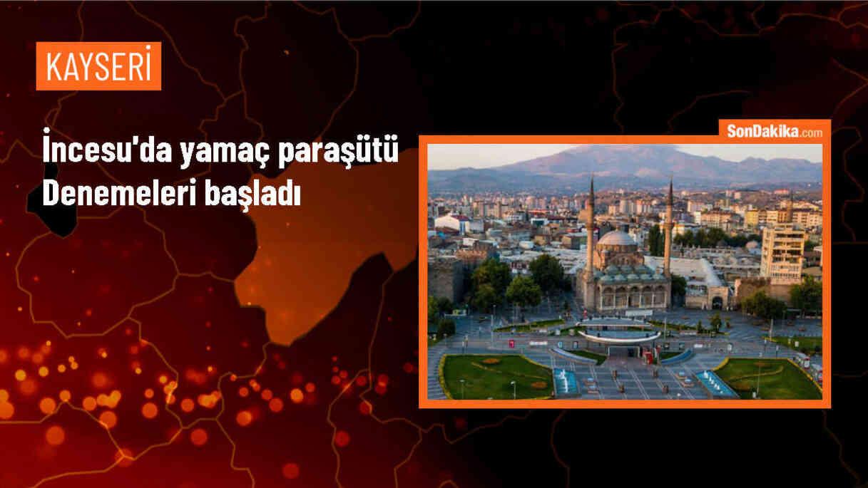 İncesu\'da Yamaç Paraşütü Denemeleri Başladı