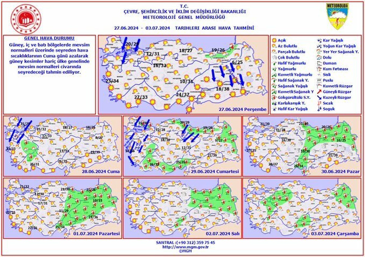 Mevsim normalleri üzerinde seyreden hava sıcaklıkları düşecek