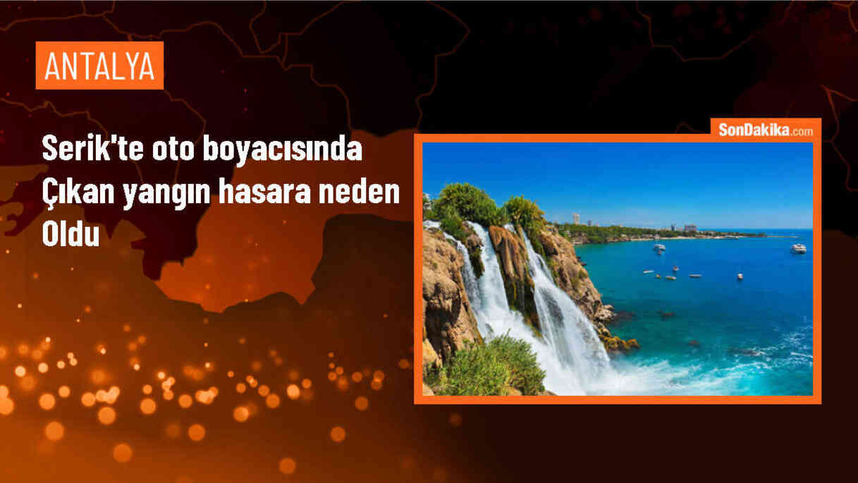 Serik\'te araç boyama dükkanında çıkan yangın hasara neden oldu