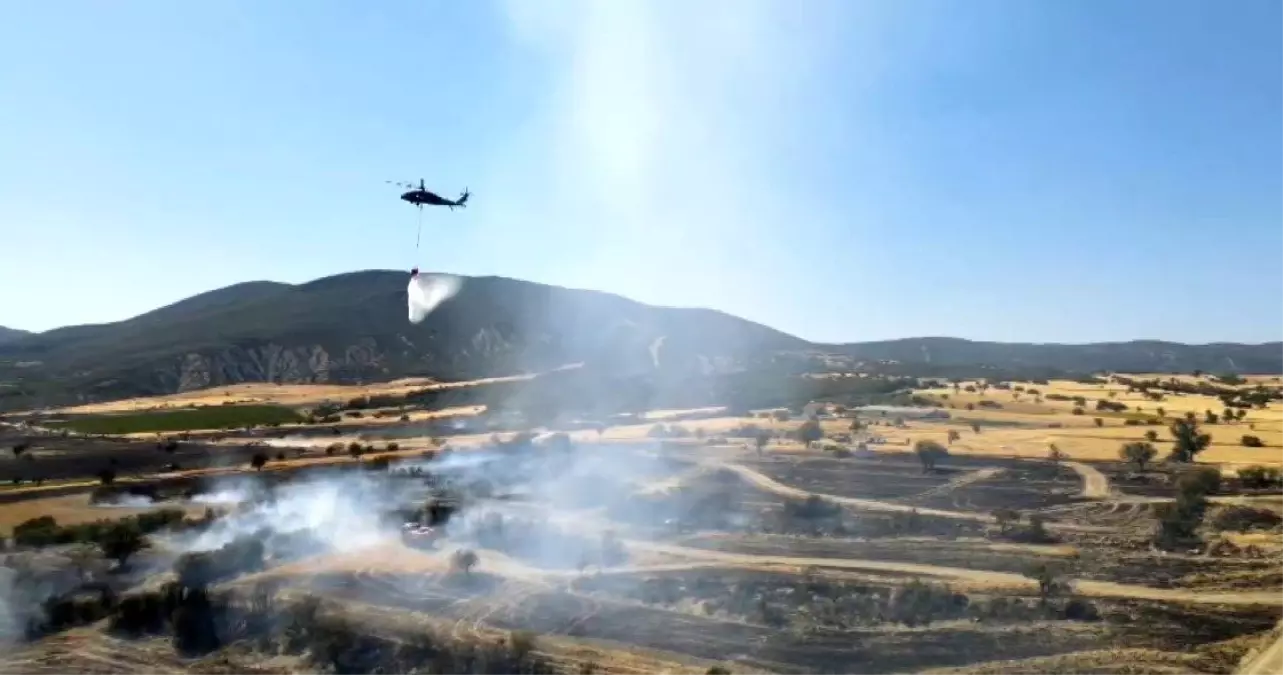 Isparta\'da bin dönümlük arazi anız yangınında küle döndü