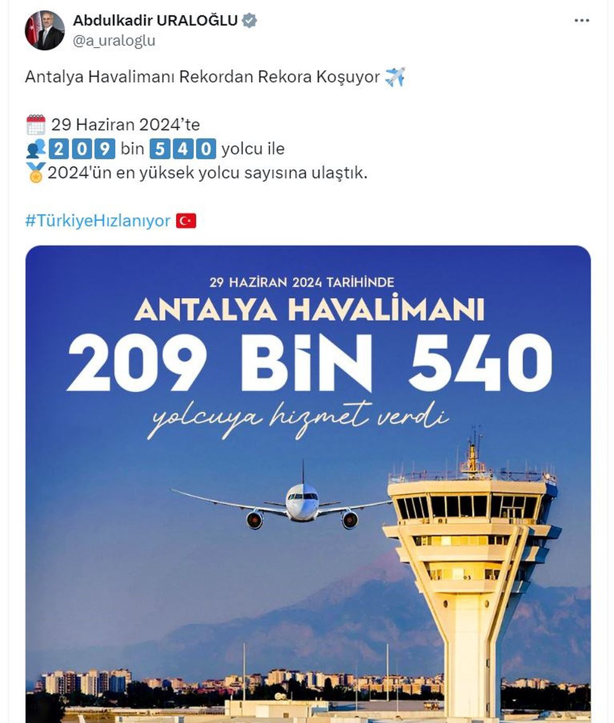 Antalya Havalimanı 2024\'ün En Yüksek Yolcu Sayısına Ulaştı