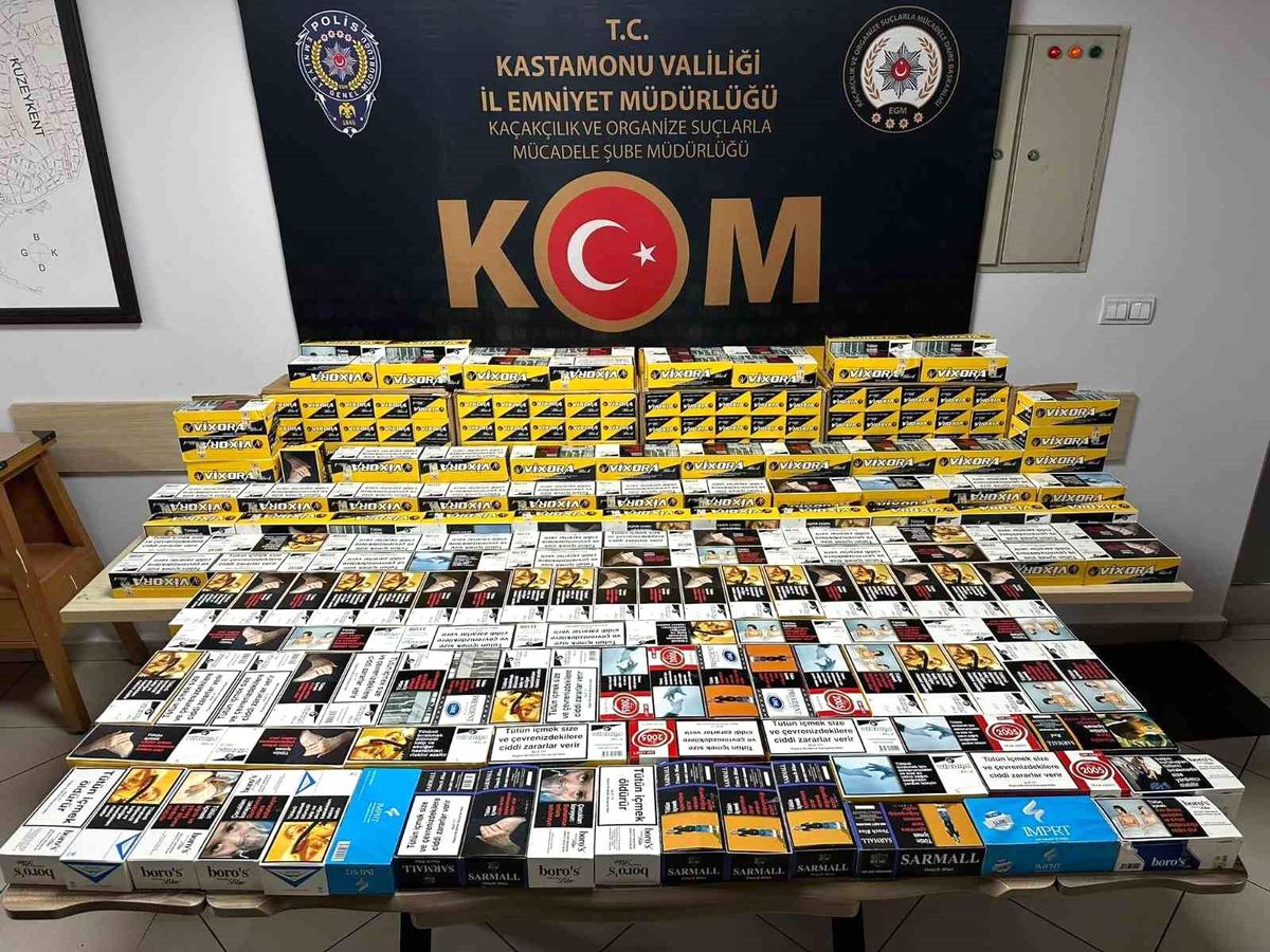 Kastamonu\'da 80 Bin 200 Makaron Ele Geçirildi
