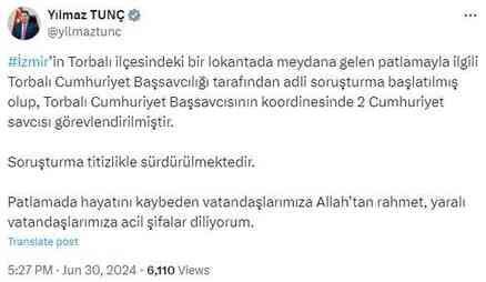 İzmir'de binada patlama: 5 kişi öldü, çok sayıda kişi yaralandı