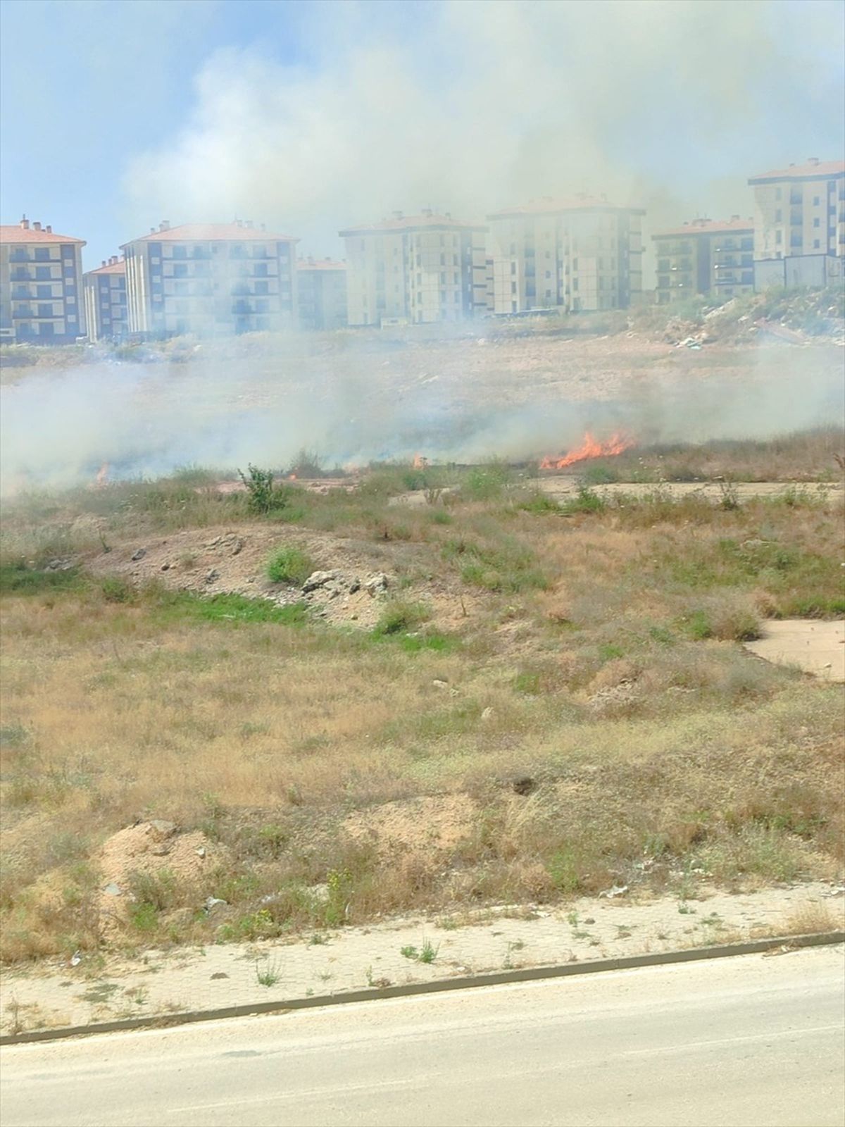 Eskişehir\'de Yerleşim Yerlerinin Arasında Yangın