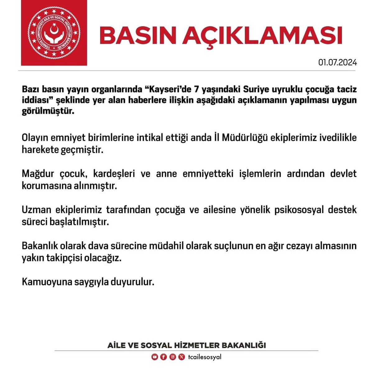 Kayseri\'de yabancı uyruklu çocuğa taciz iddiası
