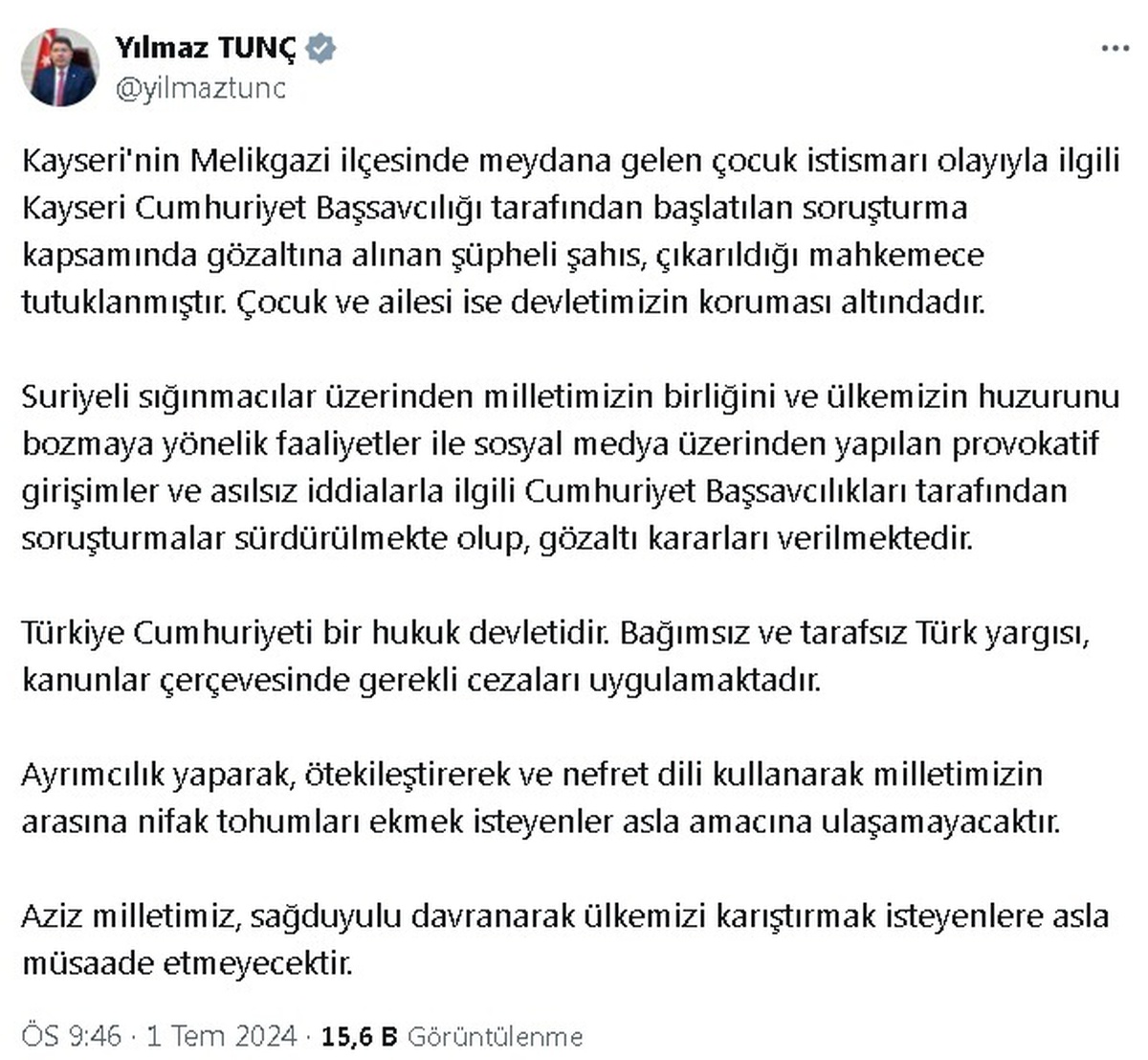 Kayseri\'de çocuk istismarı şüphelisi tutuklandı