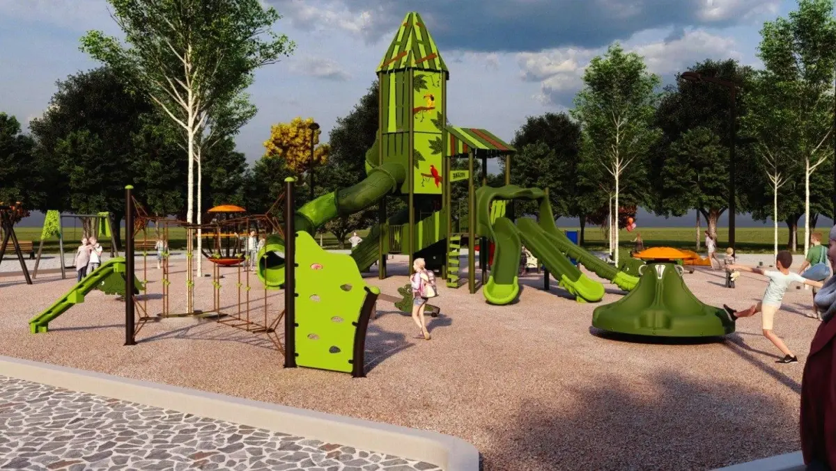 Düzce Belediyesi Millet Bahçesi\'ndeki Çocuk Parkını Yeniliyor