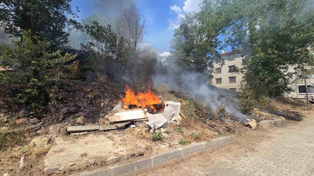 Tokat\'ta otluk alanda çıkan yangın, itfaiye vatandaş işbirliği ile söndürüldü