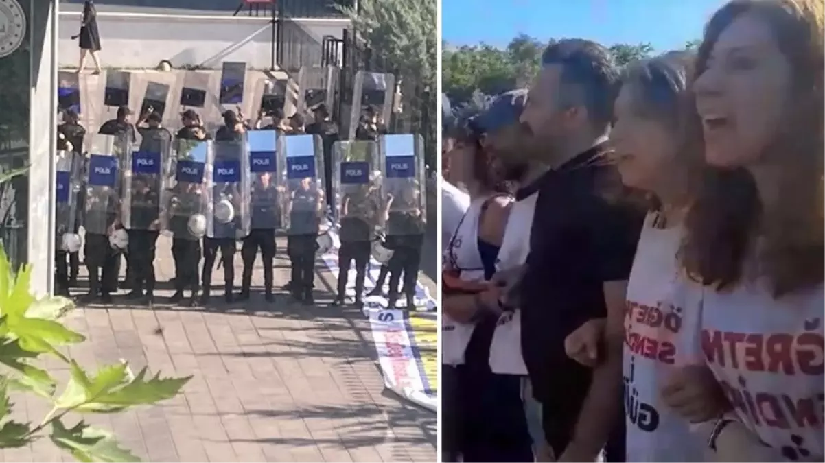 Öğretmenlerden \'\'Meslek Kanunu\'\' protestosu! Bakanlık önündeki oturma eyleminde 25 gözaltı