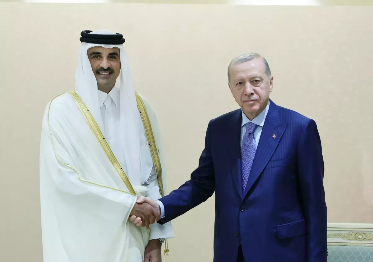 Cumhurbaşkanı Erdoğan, Katar Emiri Şeyh Temim bin Hamad Al Sani ile görüştü