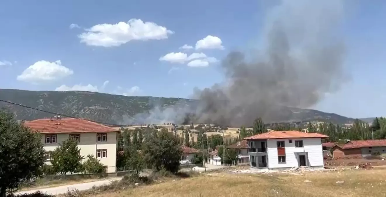 Tokat\'ta Balya Makinesi Yangını: 200 Dönüm Buğday Zarar Gördü