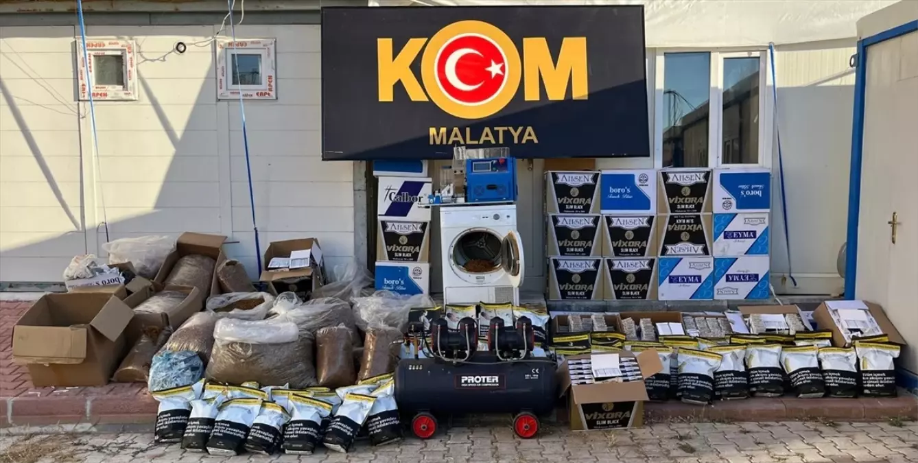 Malatya\'da Kaçakçılık Operasyonu: 185 Kilogram Tütün ve Çok Sayıda Malzeme Ele Geçirildi