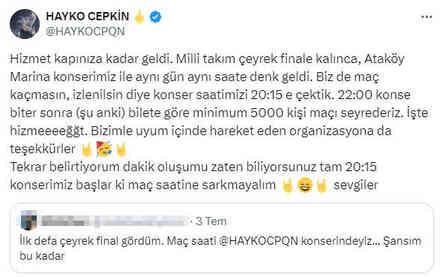 Takipçisini kıramadı! Hayko Cepkin, Türkiye maçıyla çakışan konserinin saatini değiştirdi