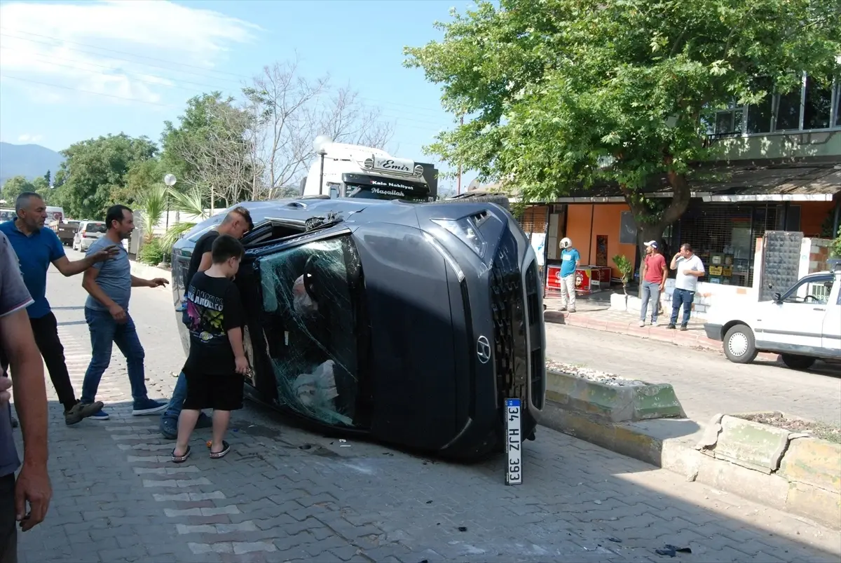 Çanakkale\'de otomobil takla attı, sürücü yaralandı