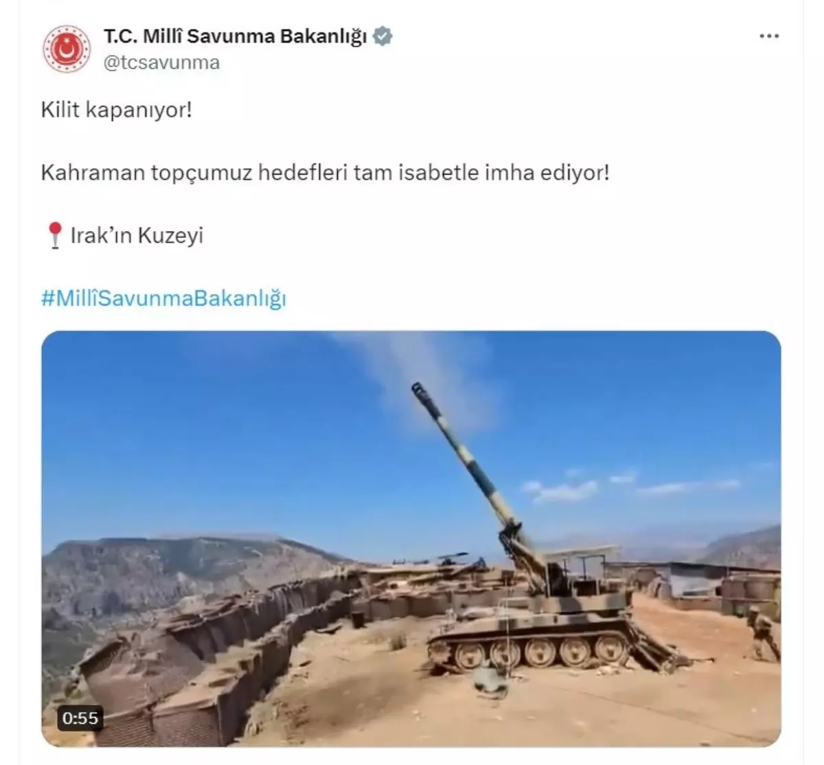 MSB, Pençe-Kilit Harekatı\'ndan görüntü paylaştı