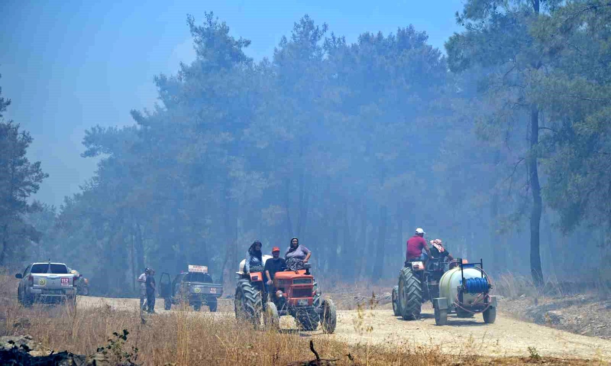 Antalya\'da çiftçilerin müdahalesiyle orman yangını söndürüldü