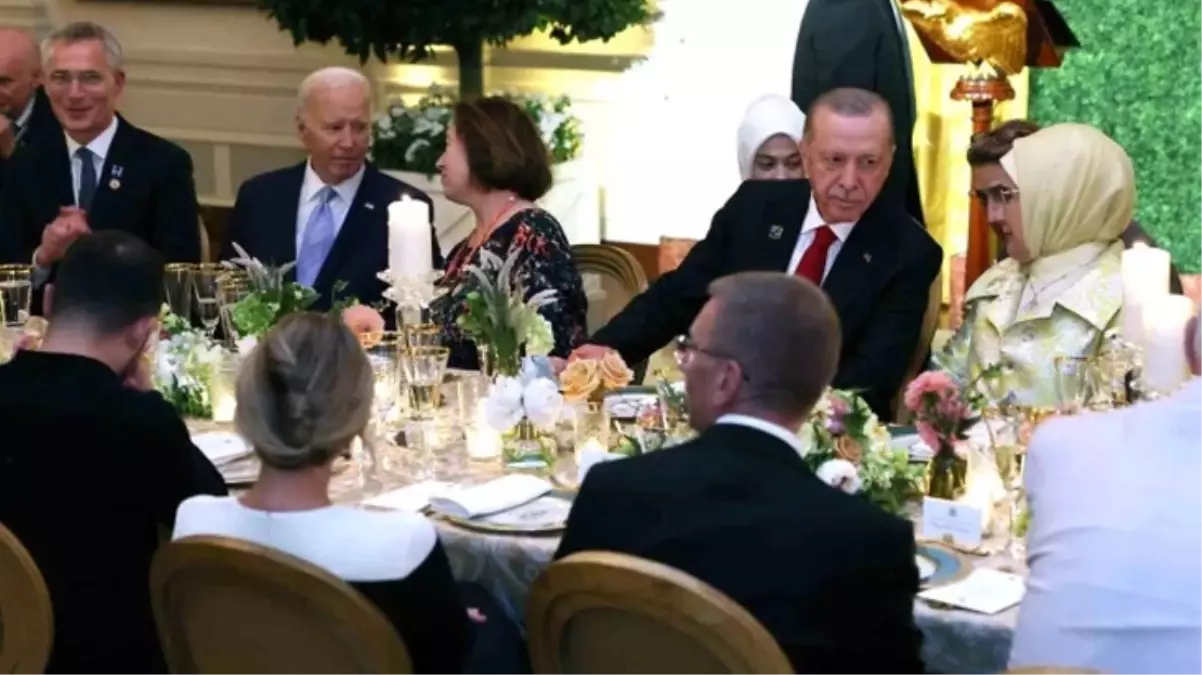 Dünya liderleri aynı sofrada! Erdoğan, Biden onuruna verilen yemeğe katıldı