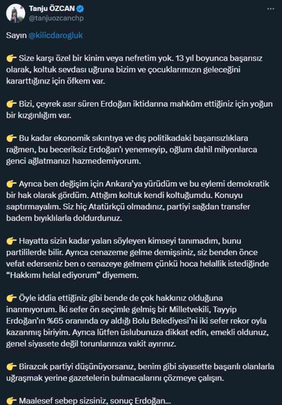 Kılıçdaroğlu'nun sert sözlerle yüklendiği Tanju Özcan'dan zehir zemberek açıklama: Hayatta sizin kadar yalan söyleyen kimseyi tanımadım