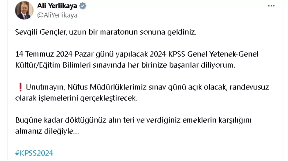 KPSS Sınavı Nedeniyle Nüfus Müdürlükleri Açık Olacak